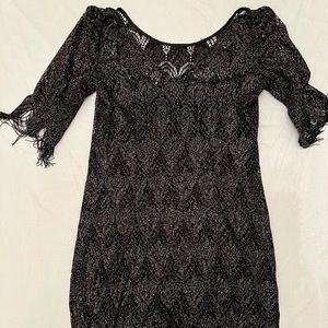 Jessica Simpson black formal/dress attire with fringes